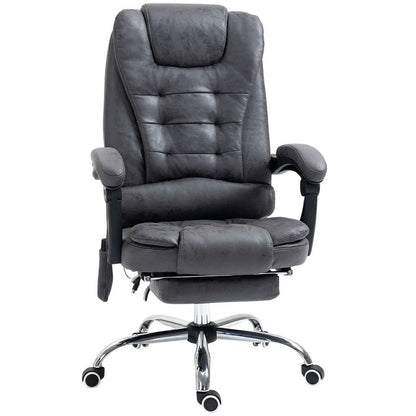 Vintage High Back Heated Massage Office Chair w/ 6 Vibration Points, Dark Grey S0671114560