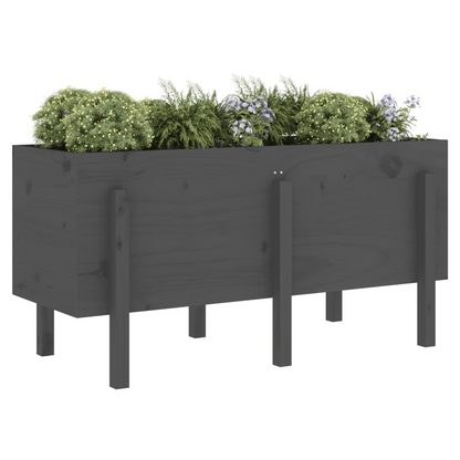 vidaXL Garden Raised Bed Grey 121x50x57 cm Solid Wood Pine S0671357986