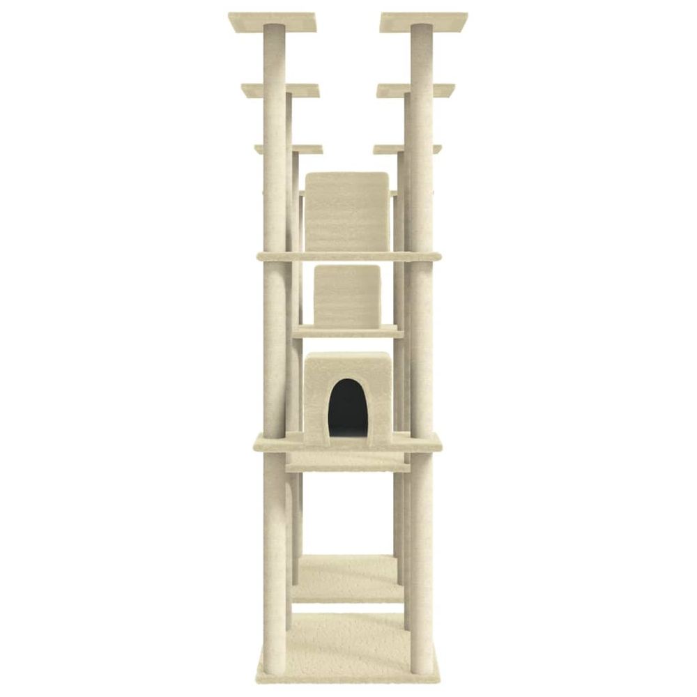 vidaXL Cat Tree with Sisal Scratching Posts Cream 174 cm V0671023115