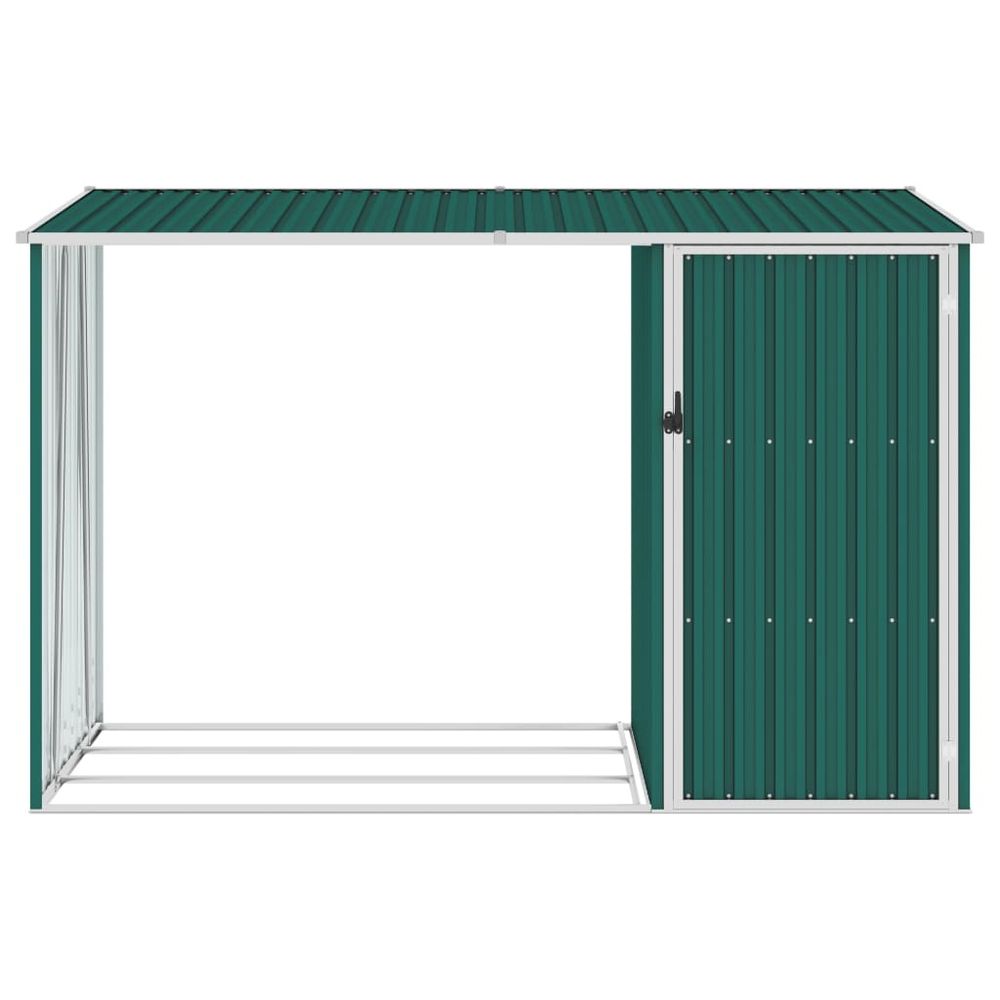 Garden Firewood Shed Green, Brown, Grey & Anthracite 245x98x159 cm Galvanised Steel S069811291