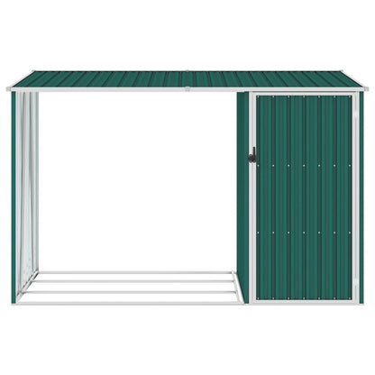 Garden Firewood Shed Green, Brown, Grey & Anthracite 245x98x159 cm Galvanised Steel S069811291