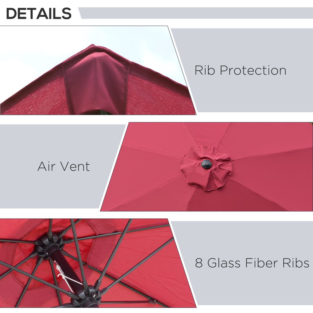 Outsunny ?2.6M Umbrella Parasol-Red S0671072266