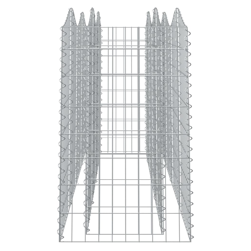 Arched Gabion Raised Bed 200x50x100 cm Galvanised Iron S0671171948