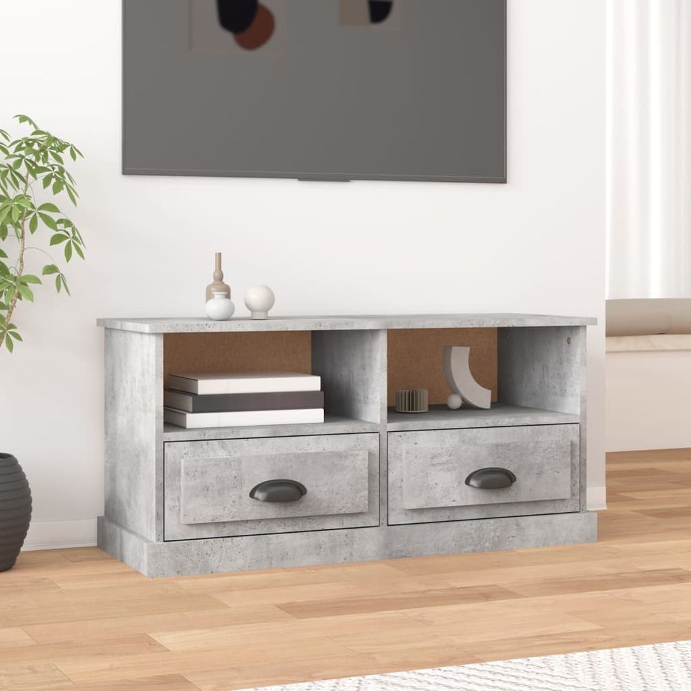 vidaXL TV Cabinet White 93x35.5x45 cm Engineered Wood S0671160464