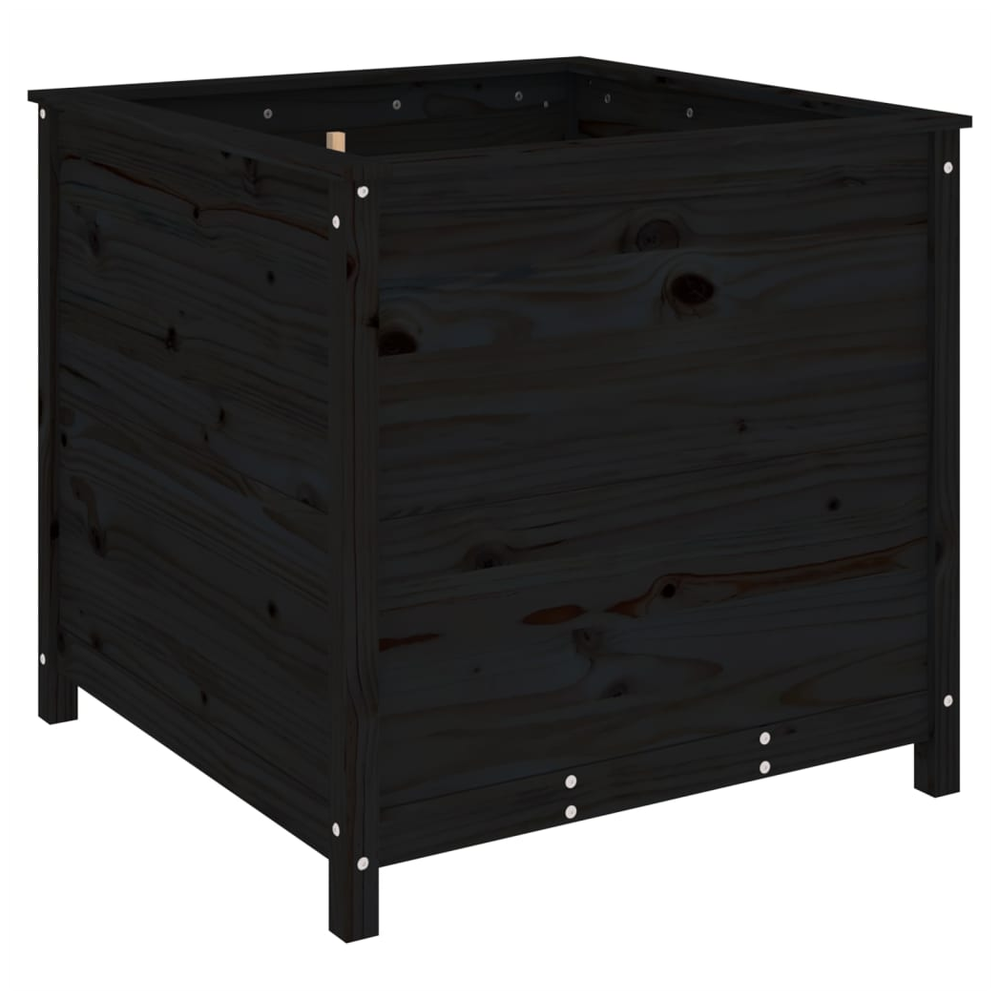 vidaXL Garden Planter Black 82.5x82.5x78 cm Solid Wood Pine S0671357717