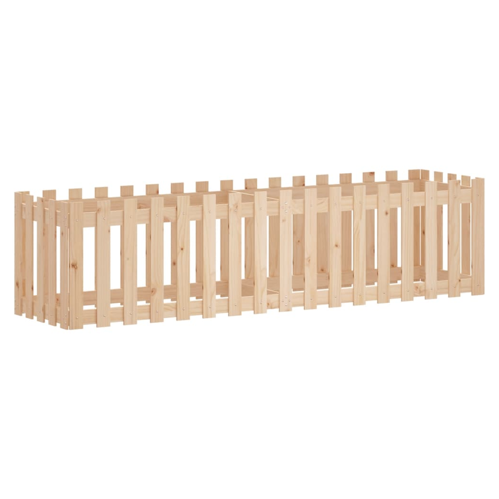 vidaXL Garden Raised Bed with Fence Design 200x50x50 cm Solid Wood Pine S0671368517