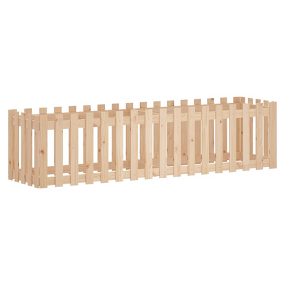 vidaXL Garden Raised Bed with Fence Design 200x50x50 cm Solid Wood Pine S0671368517