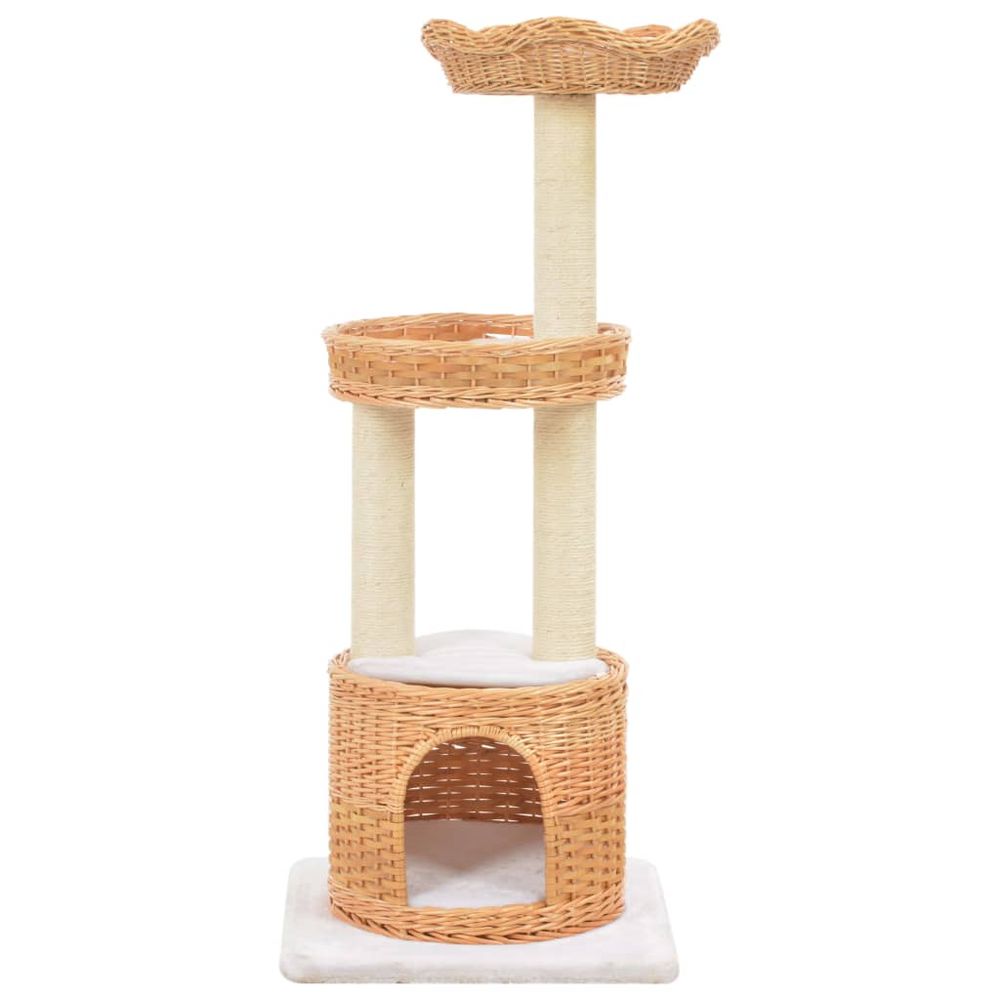 vidaXL Cat Tree with Sisal Scratching Post Natural Willow Wood S069789531