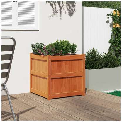 vidaXL Garden Planter Wax Brown 60x60x60 cm Solid Wood Pine S0671394893