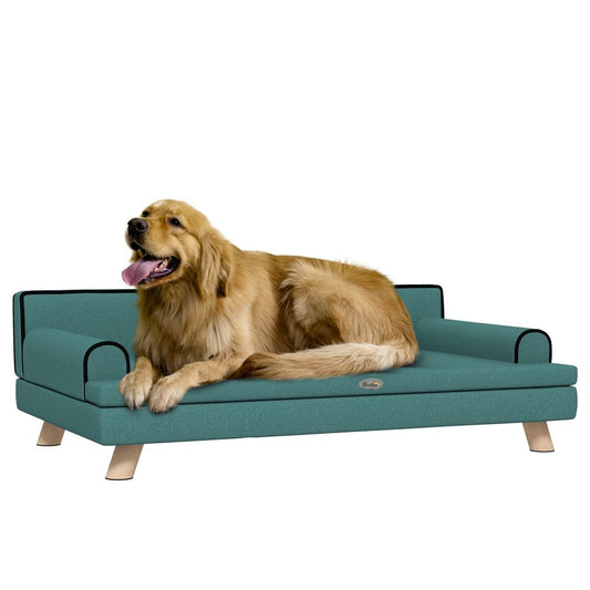 PawHut Dog Sofa w/ Legs, Water-Resistant Fabric for Large, Medium Dogs - Green S0671346563