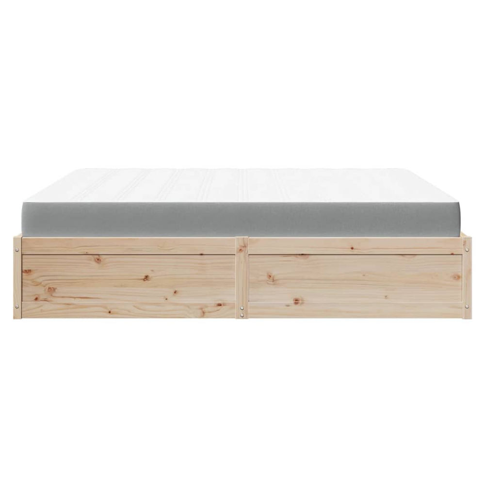 vidaXL Bed with Mattress 180x200 cm Super King Solid Wood Pine S0671489421