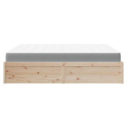 vidaXL Bed with Mattress 180x200 cm Super King Solid Wood Pine S0671489421