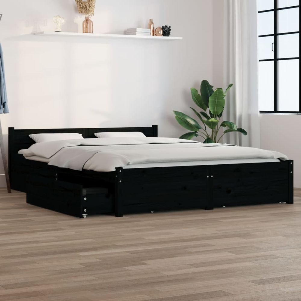 vidaXL Bed Frame with Drawers 140x190 cm S0671030149