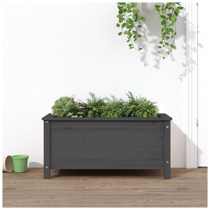 vidaXL Garden Planter Grey 82.5x40x39 cm Solid Wood Pine S0671357765