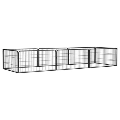 8-40 Panel Dog Playpen Black 100x50 cm to 1100 x 900 x 50 cm Powder-coated Steel V0671110458