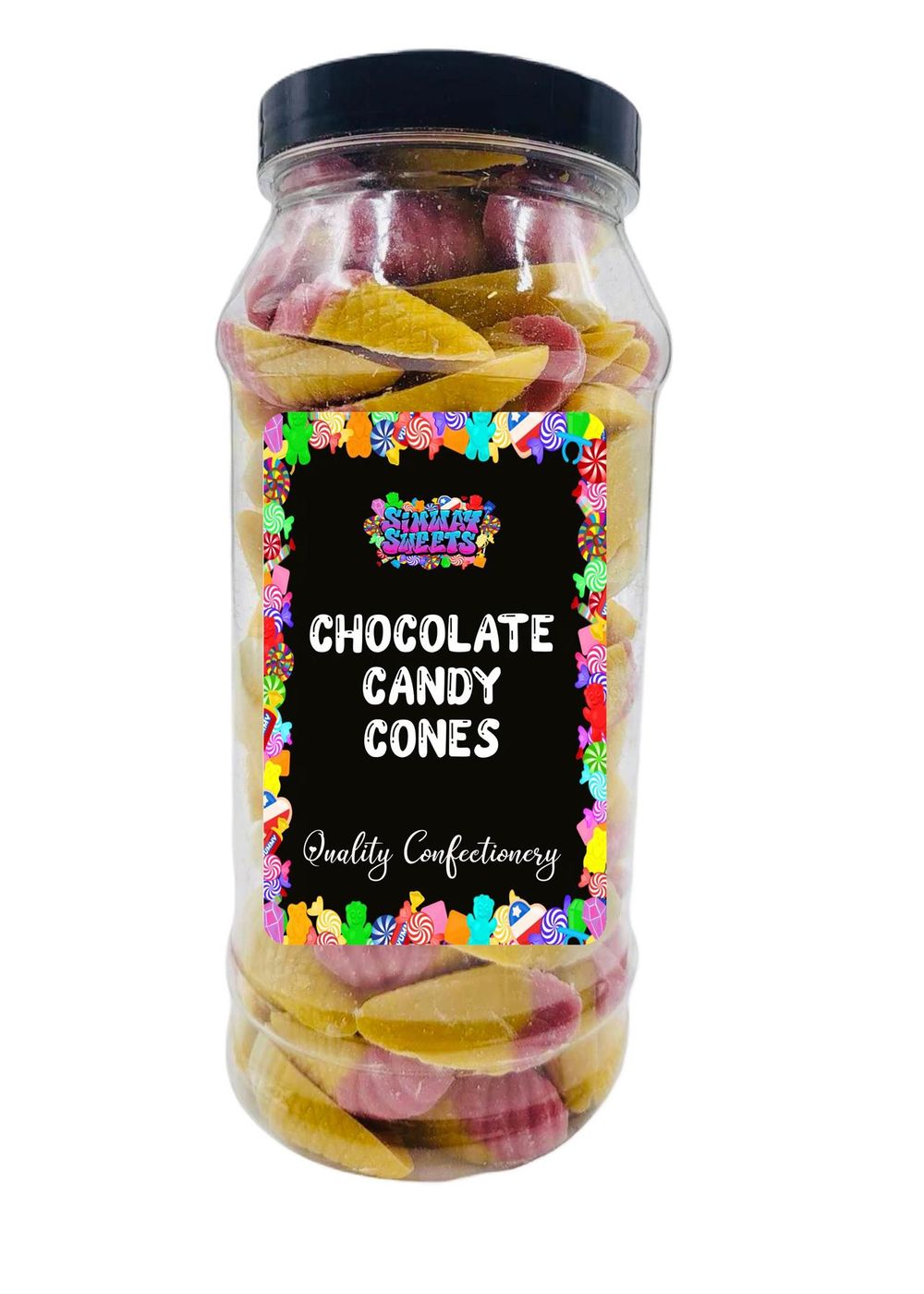 Chocolate Candy Cones White Chocolate Retro Sweets Gift Jar