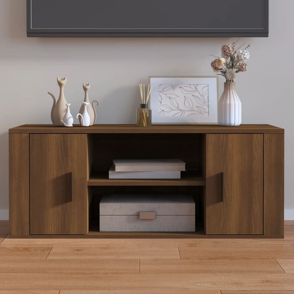 vidaXL TV Cabinet White 100x35x40 cm Engineered Wood V0671393184