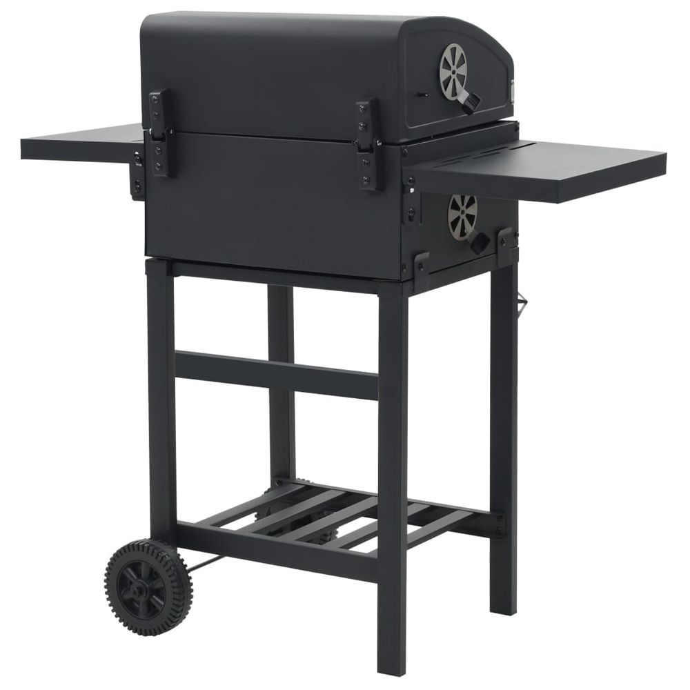 Charcoal-Fueled BBQ Grill with Bottom Shelf Black S069810648