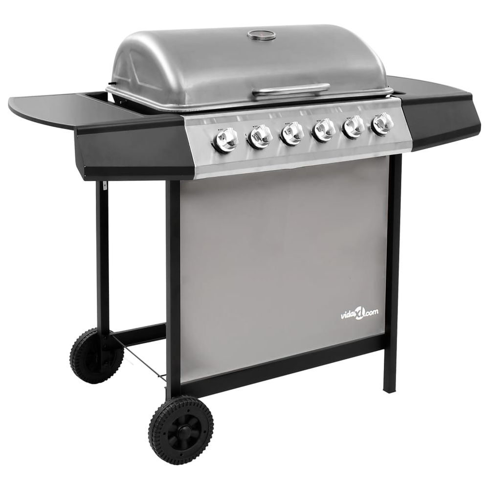 Gas BBQ Grill with 6 Burners Black and Silver (FR/BE/IT/UK/NL only) S069863525