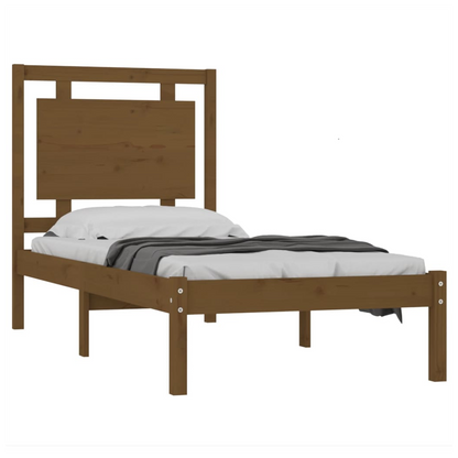 vidaXL Bed Frame Honey Brown Solid Wood 75x190 cm Small Single V0671037933