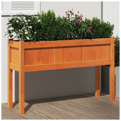 vidaXL Garden Planter with Legs Wax Brown 110x31x70 cm Solid Wood Pine S0671394905