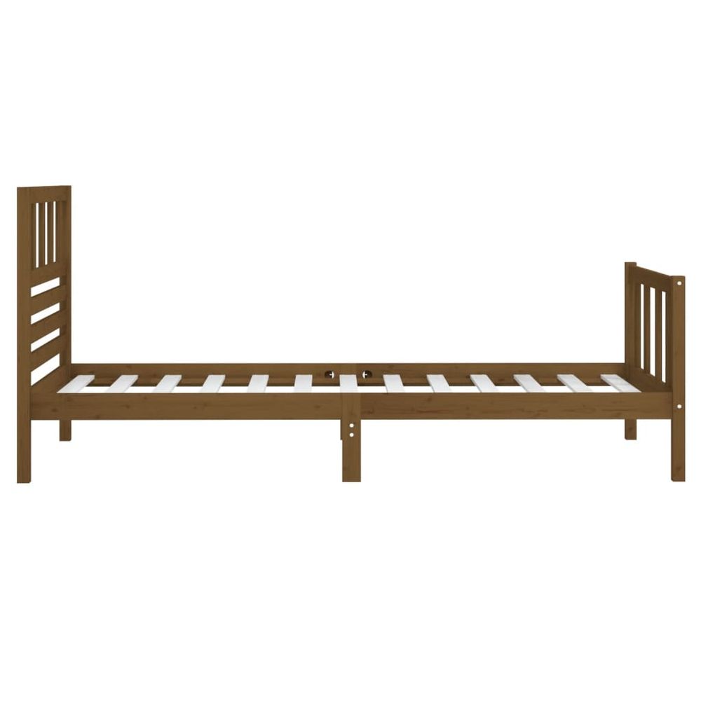 vidaXL Bed Frame Honey Brown Solid Wood 90x200 cm S067942580