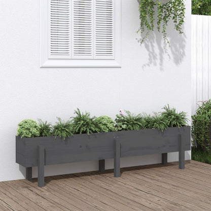 vidaXL Garden Raised Bed Grey 160x30x38 cm Solid Wood Pine S0671357730