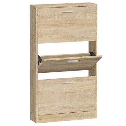 Shoe Cabinet Oak 59x17x108 cm Engineered Wood S0671092958