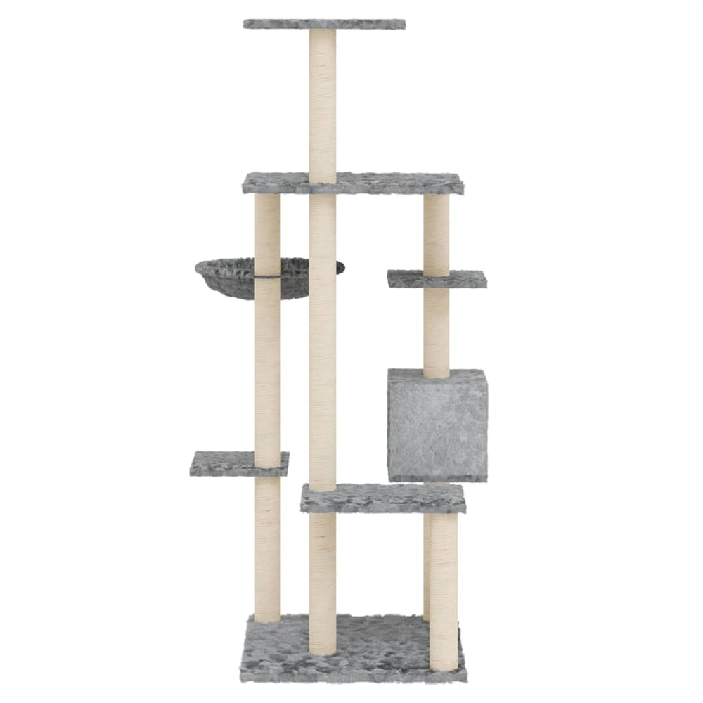 vidaXL Cat Tree with Sisal Scratching Posts Cream 142 cm V0671091759