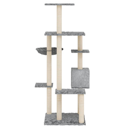 vidaXL Cat Tree with Sisal Scratching Posts Cream 142 cm V0671091759