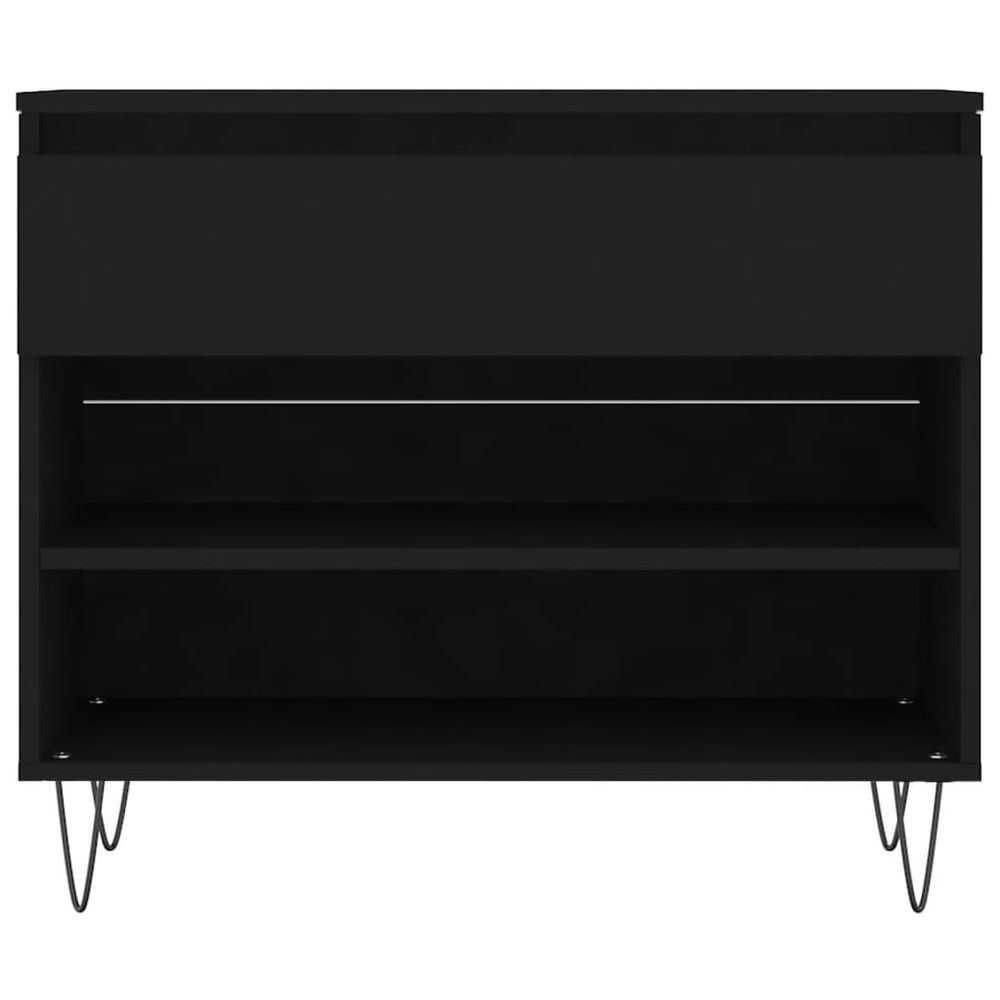 vidaXL Shoe Cabinet Black 70x36x60 cm Engineered Wood S0671362050