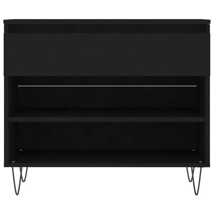 vidaXL Shoe Cabinet Black 70x36x60 cm Engineered Wood S0671362050