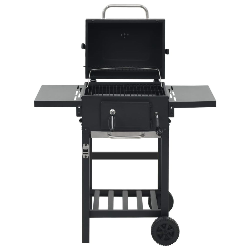 Charcoal-Fueled BBQ Grill with Bottom Shelf Black S069810648