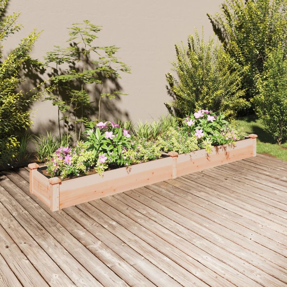 Garden Raised Bed with Liner 240x45x25 cm Solid Wood Fir S0671212332