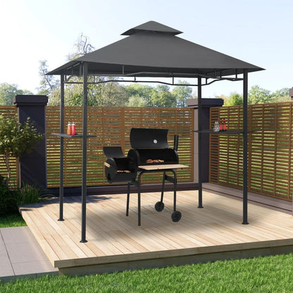 BBQ Gazebo 240x150x255 cm Anthracite Steel S069812003