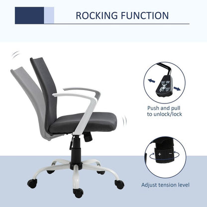 Office Chair Linen Swivel Computer Desk Chair Home Study Task Chair, Dark Grey S0671114476