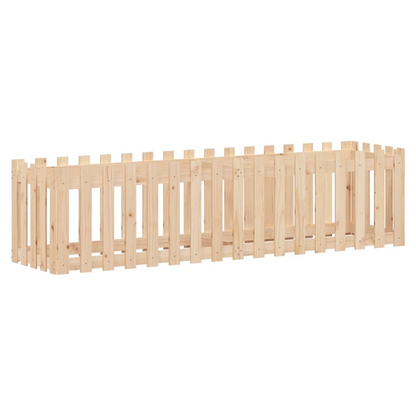 vidaXL Garden Raised Bed with Fence Design 200x50x50 cm Solid Wood Pine S0671368517