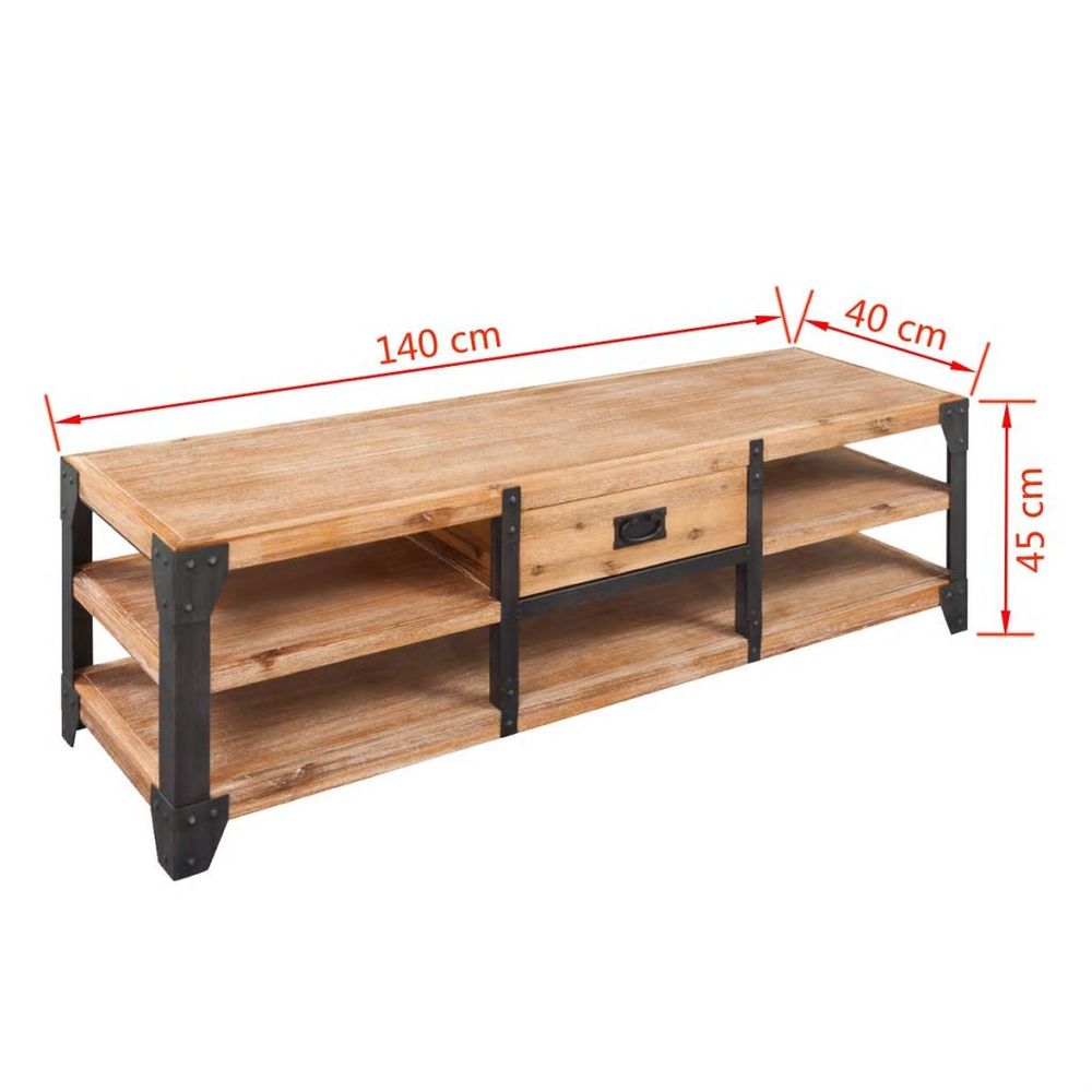 TV Stand Solid Acacia Wood 140x40x45 cm S069791025