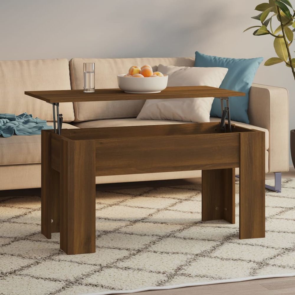 Coffee Table Smoked Oak 101x49x52 cm Engineered Wood S0671026336