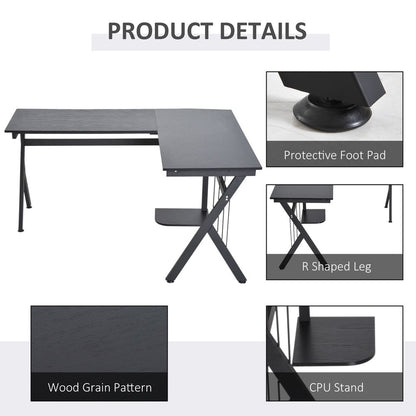 L-Shaped Corner Computer Desk Laptop Workstation PC Table Home Office HOMCOM S0671080662