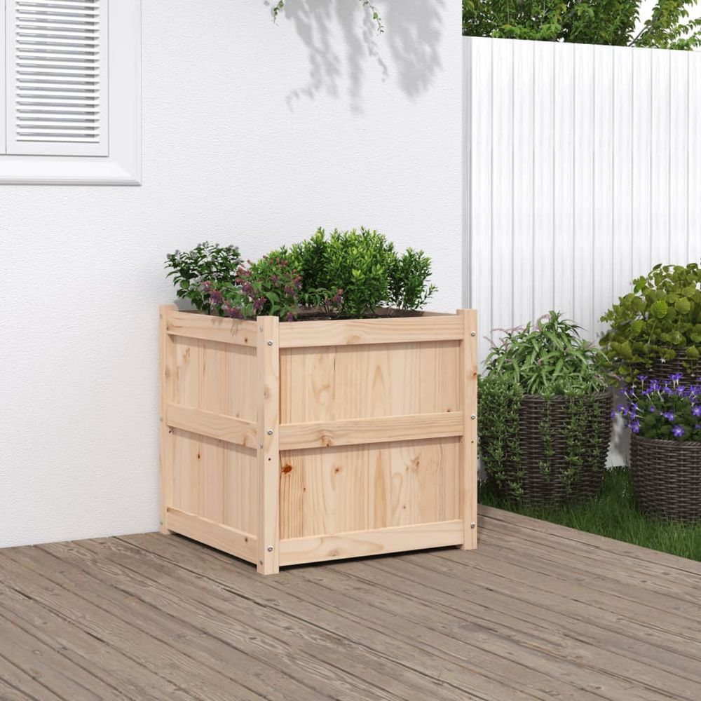 vidaXL Garden Planter 60x60x60 cm Solid Wood Pine S0671384734