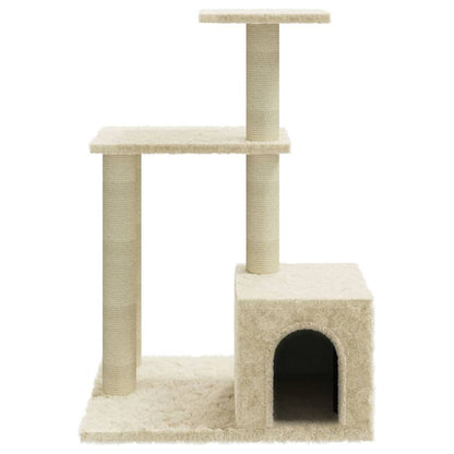 Cat Tree with Sisal Scratching Posts Cream 71 cm V067940236