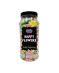 Happy Flowers Foam Gummy Jelly Sweets Retro Sweets Gift Jar Multicoloured