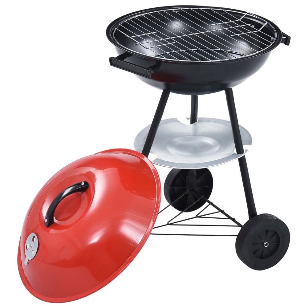 Portable XXL Charcoal Kettle BBQ Grill with Wheels 44 cm S069811375