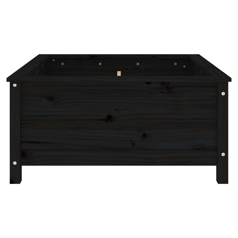 vidaXL Garden Planter Black 82.5x82.5x39 cm Solid Wood Pine S0671357932