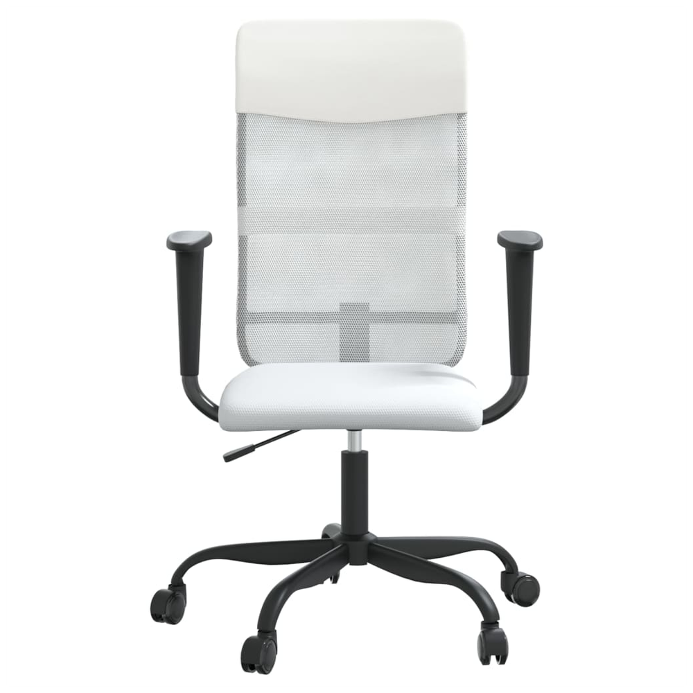 vidaXL Office Chair White Mesh Fabric and Faux Leather S0671359193