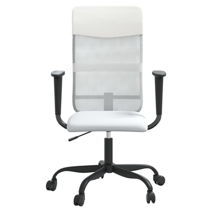 vidaXL Office Chair White Mesh Fabric and Faux Leather S0671359193