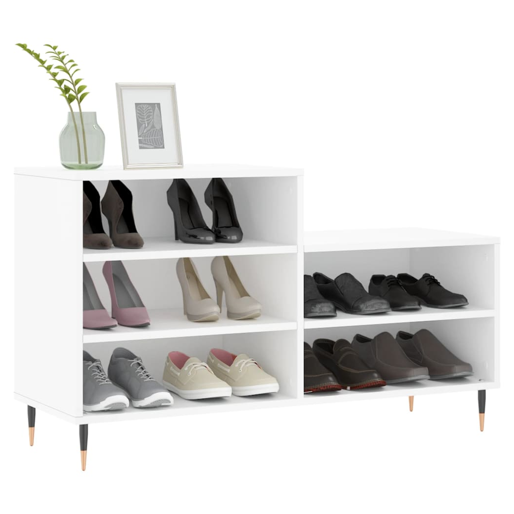 vidaXL Shoe Cabinet White 102x36x60 cm Engineered Wood S0671358945