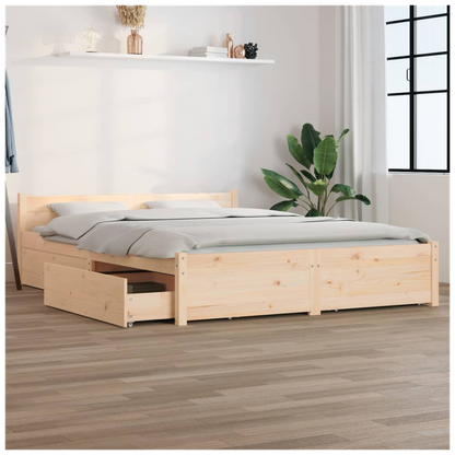 vidaXL Bed Frame with Drawers 140x190 cm S0671030012