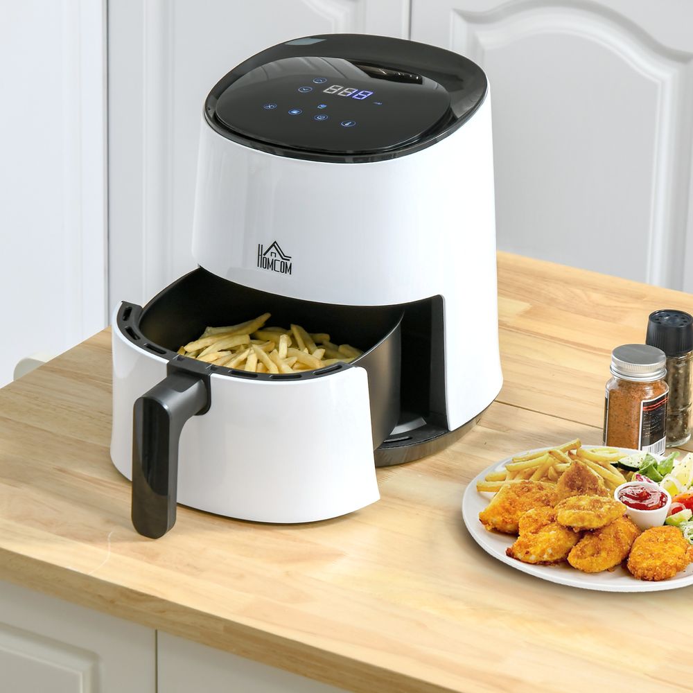 Digital Air Fryer, 1300W 2.5L Rapid Air Circulation, Timer and Nonstick White S0671071705